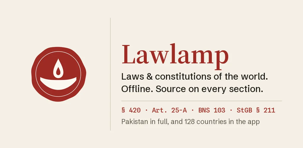 Lawlamp: laws and constitutions of 192 countries, offline