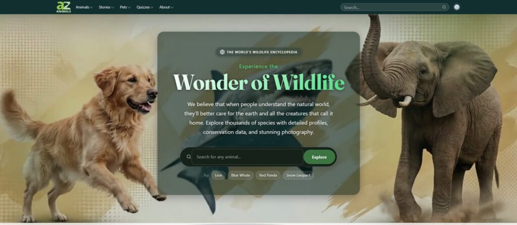 A-Z-Animals.com - WordPress Project by Shahzeb Speaks