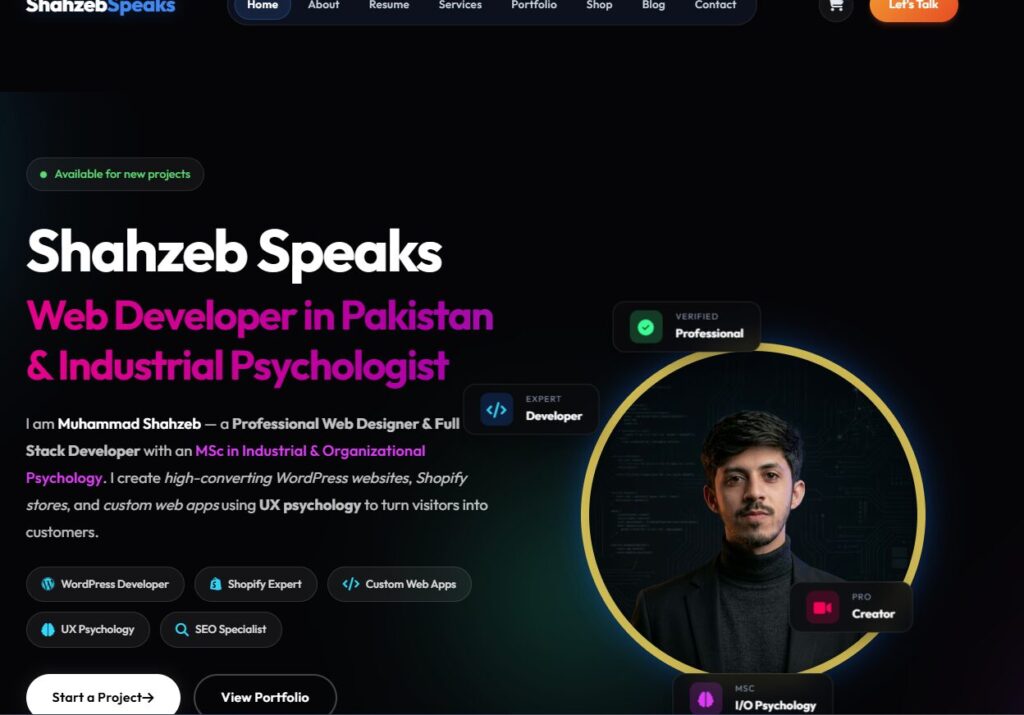 ShahzebSpeaks.com - WordPress Project by Shahzeb Speaks