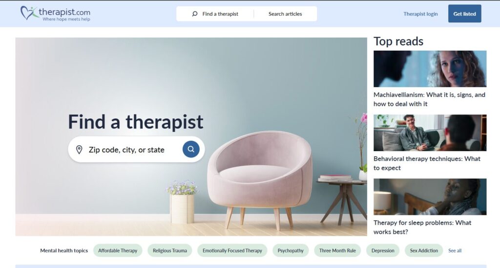 Therapist.com - WordPress Project by Shahzeb Speaks