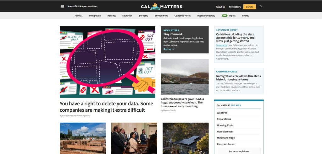 Calmatters.org - WordPress Project by Shahzeb Speaks