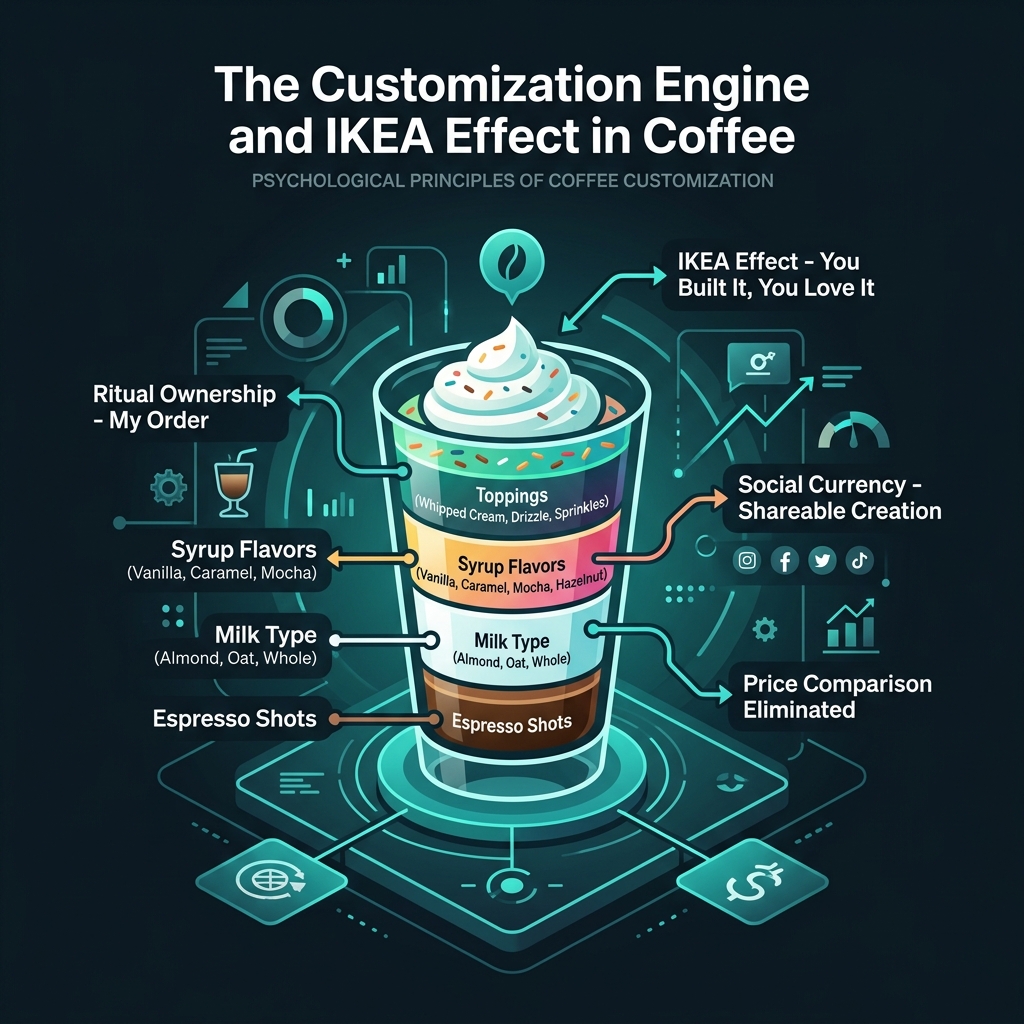 How 7 Brew customization triggers the IKEA effect by letting customers author their own drink combinations
