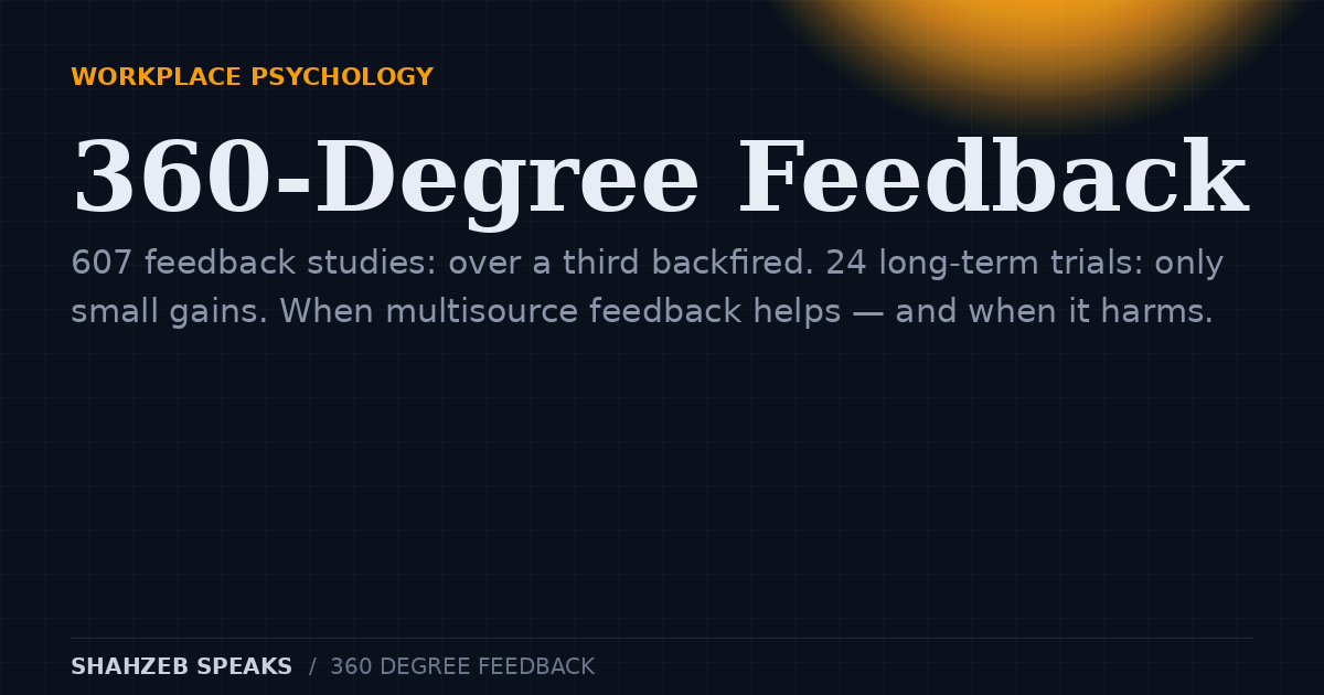 360-Degree Feedback: When It Helps and When It Backfires