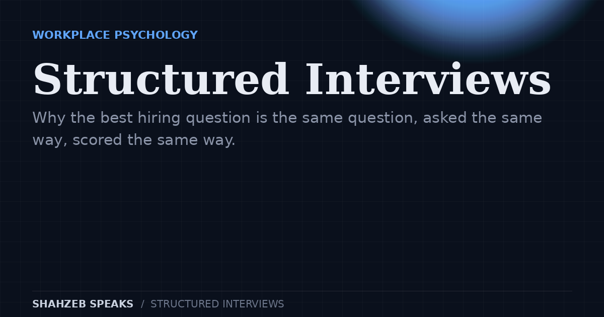 Structured Interviews: Why They Beat Unstructured Ones (And What the Research Really Says)